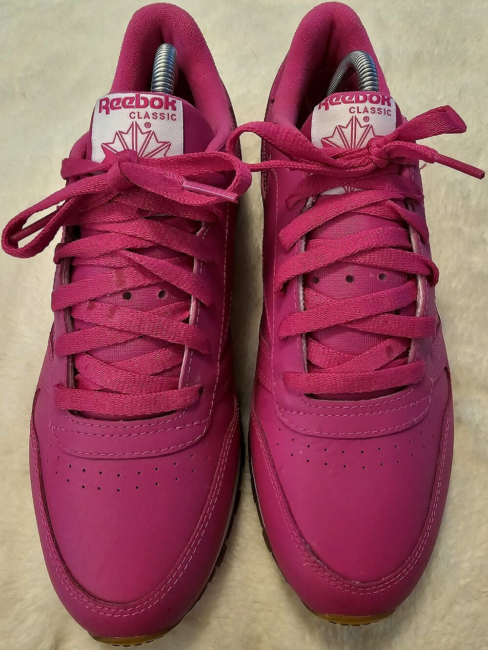 Reebok Classic Leather Women’s Pink Low Top Lace Up Sneakers #classic #retro